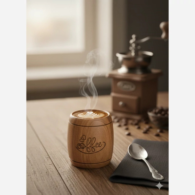 لیوان چوبی طرح Coffee